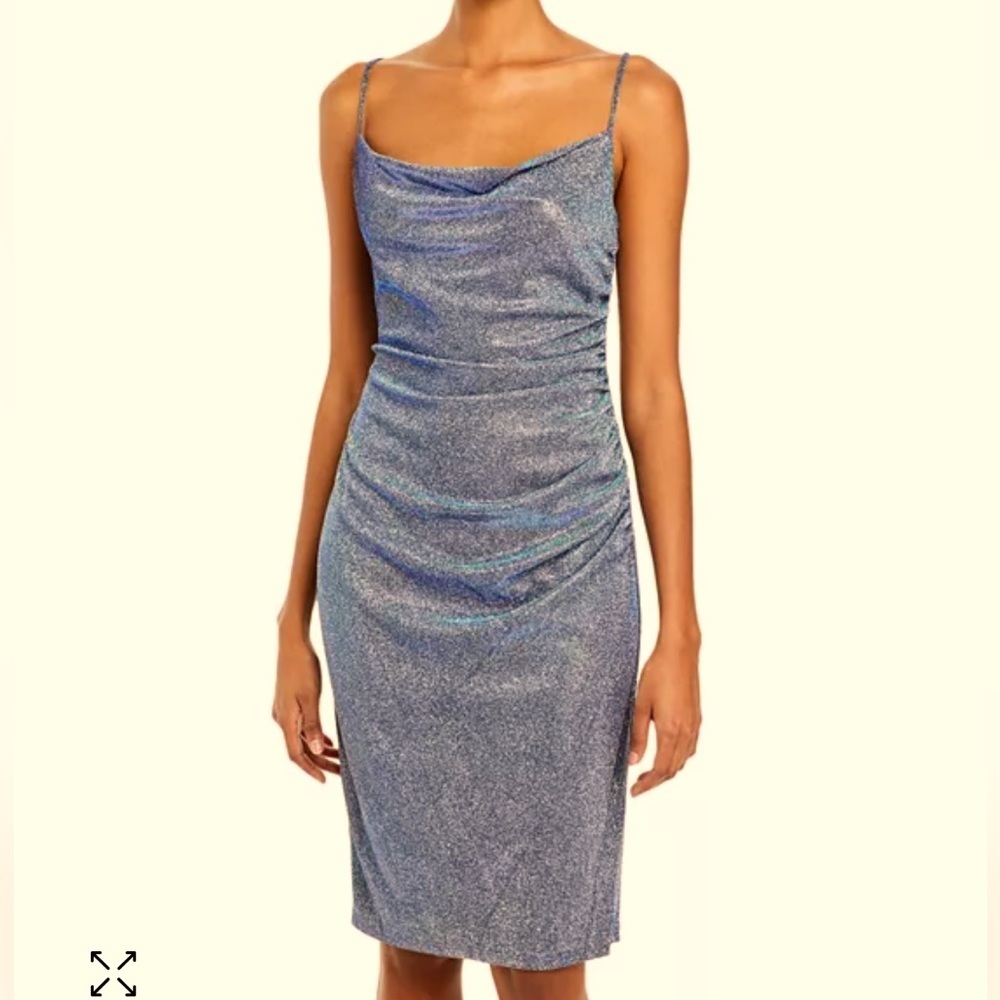 Laundry by Shelli Segal •Sz 4 (S)• Metallic Ruched Slip Dress • New Years